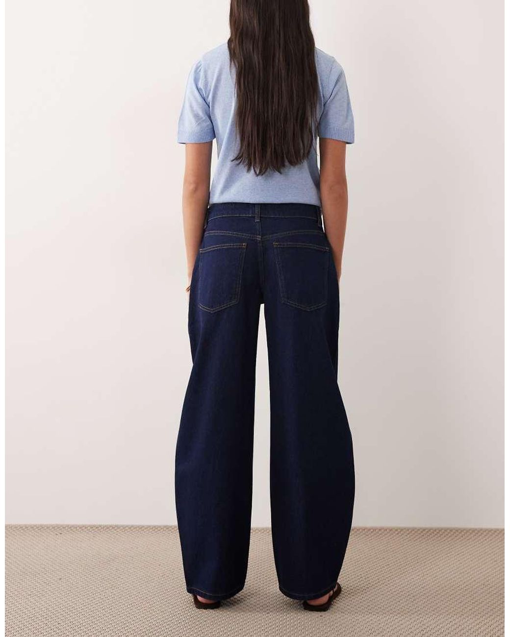 ASOS Blue Low Rise Barrel Jean