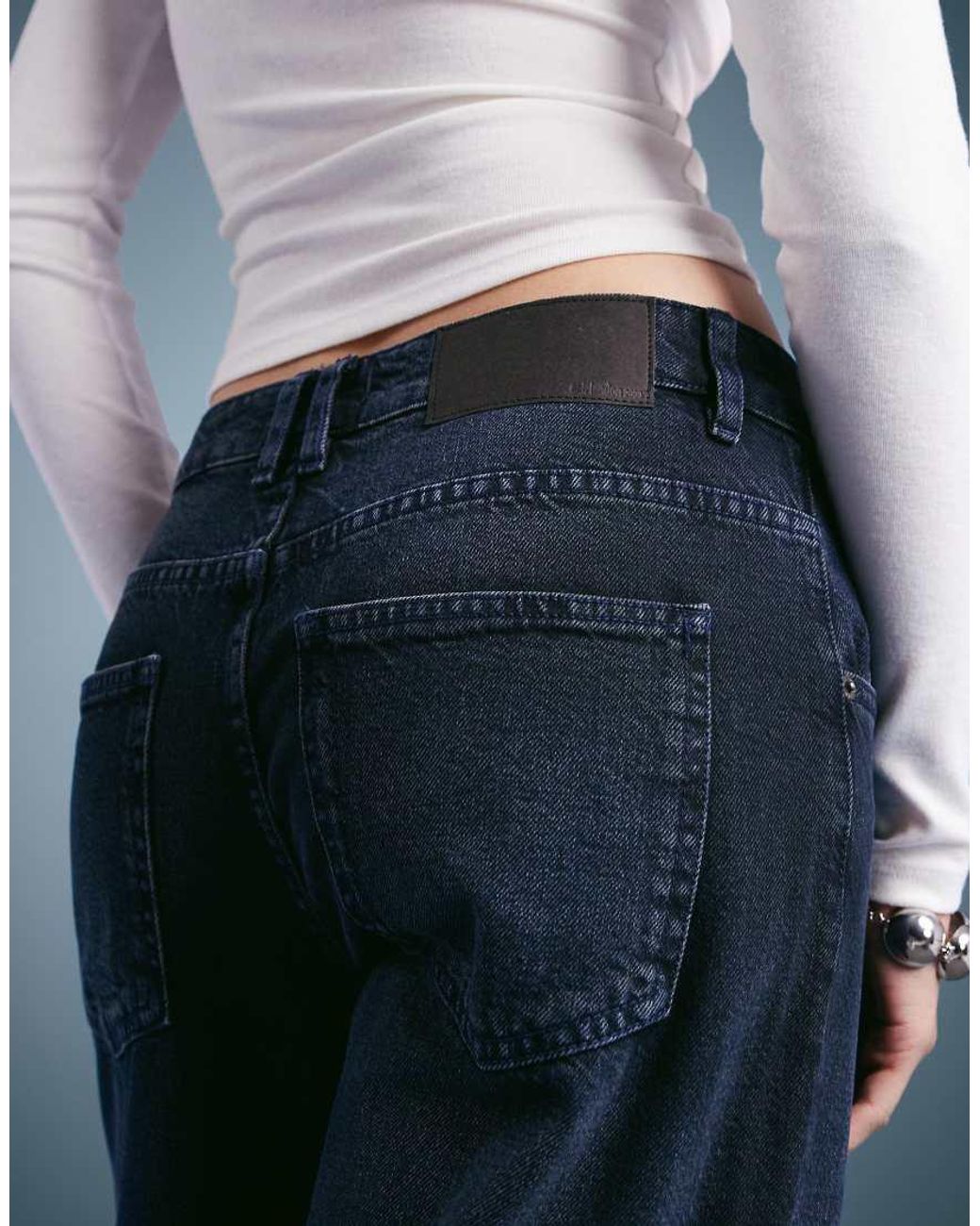Weekday Blue Nova Low Waist Slim Fit Bootcut Jeans