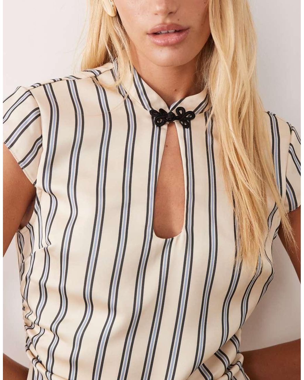 ASOS White Mandarin Collar Mini Dress