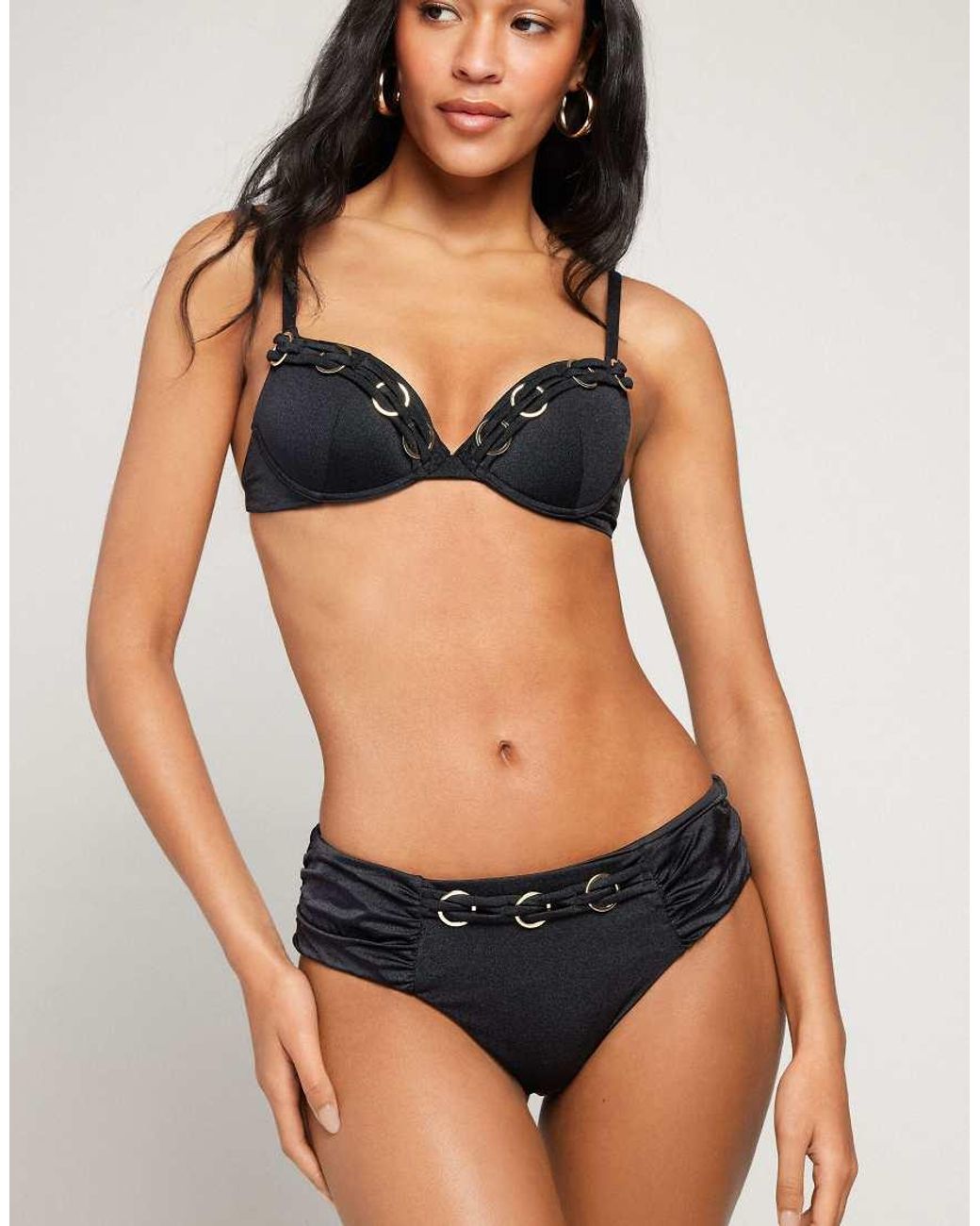 Tezenis Black Royal Essence High-Waist Bikini Bottoms