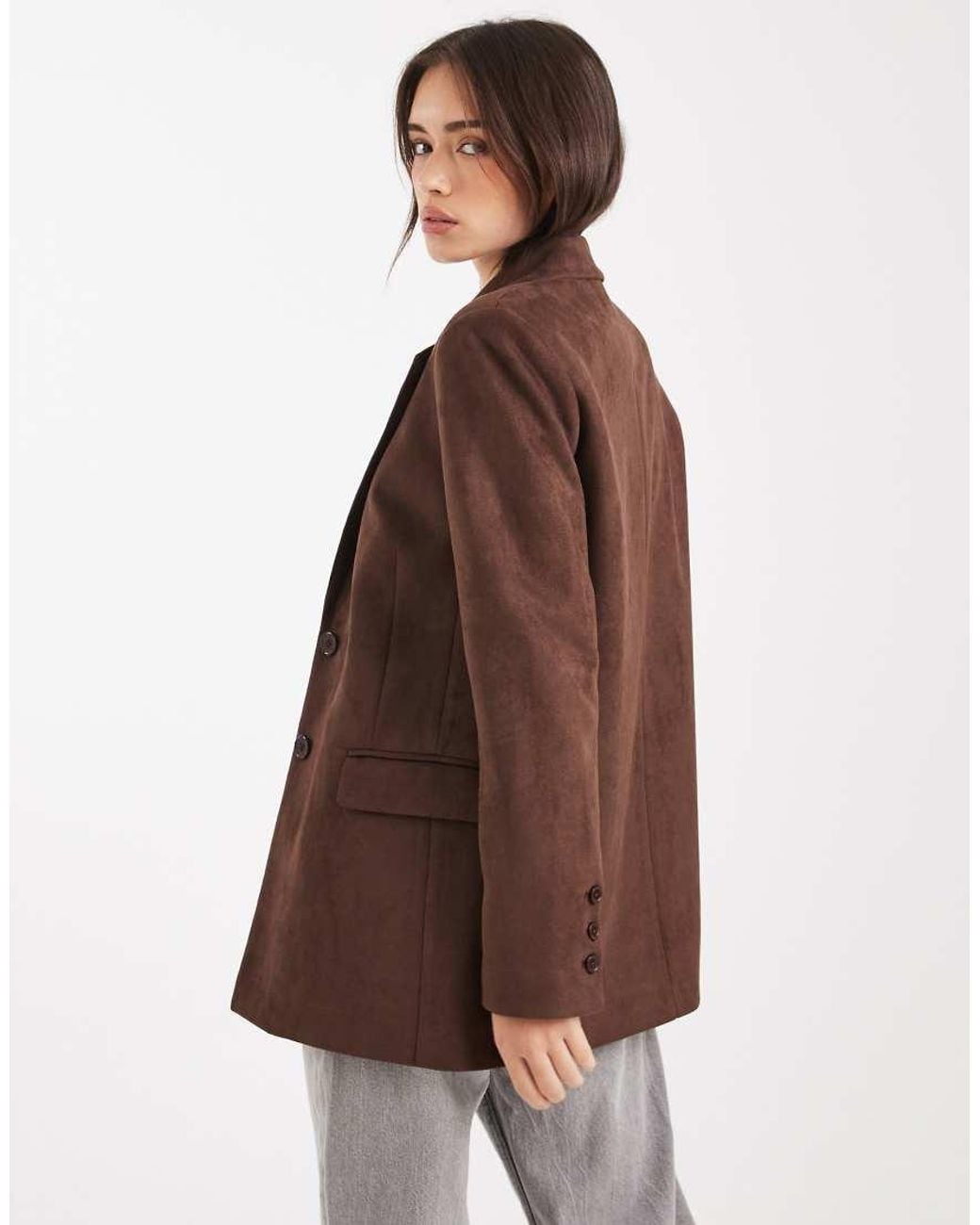 Miss Selfridge Natural Suedette Blazer