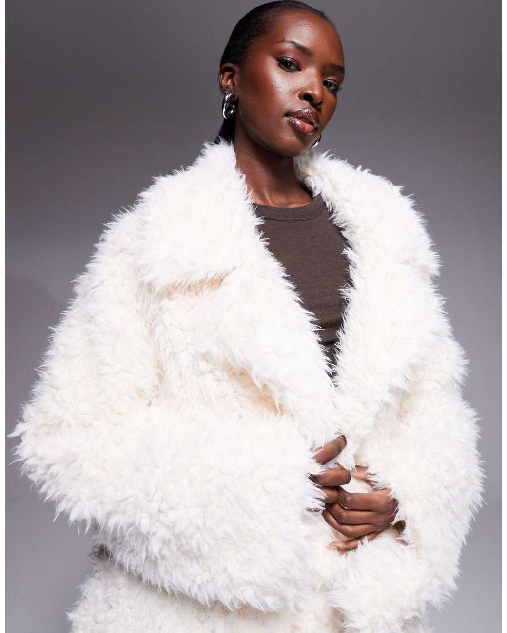 Aria Cove Blue Oversized Plush Teddy Longline Belted Coat