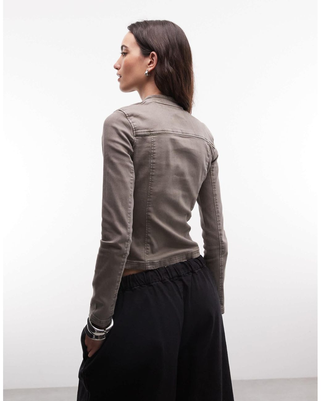 Weekday Green Fitted Zip Through Jacket