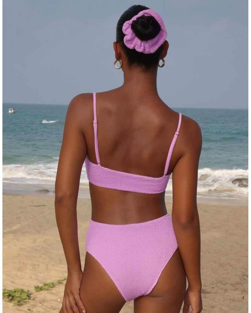 Moda Minx Purple Scrunch High Waist Bikini Bottom