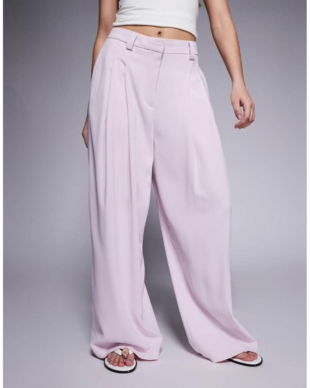 River Island Purple Wide Leg Pants