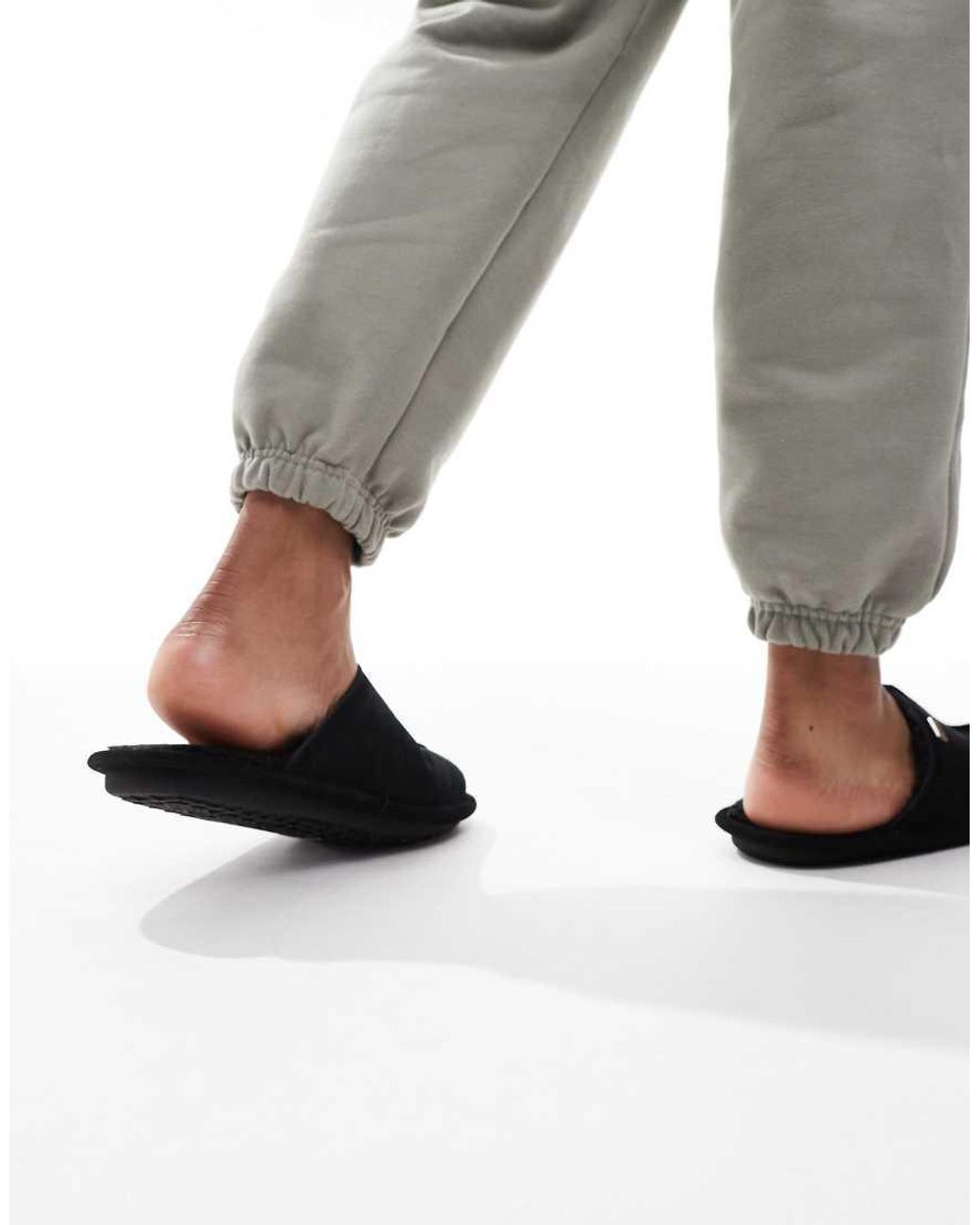 Hunter Gray Lined Mule Slippers for men