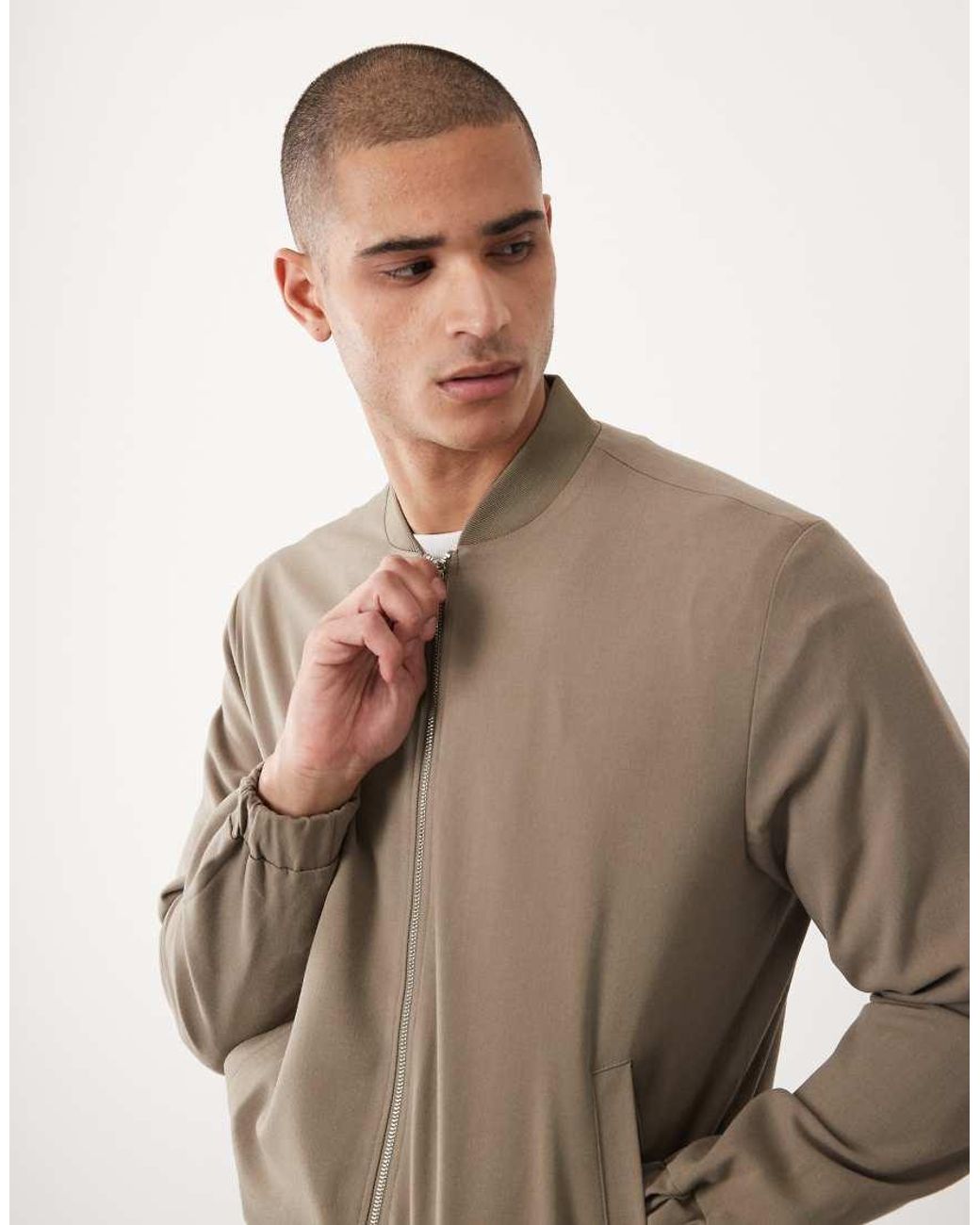 River Island Natural Bomber Jacket for men