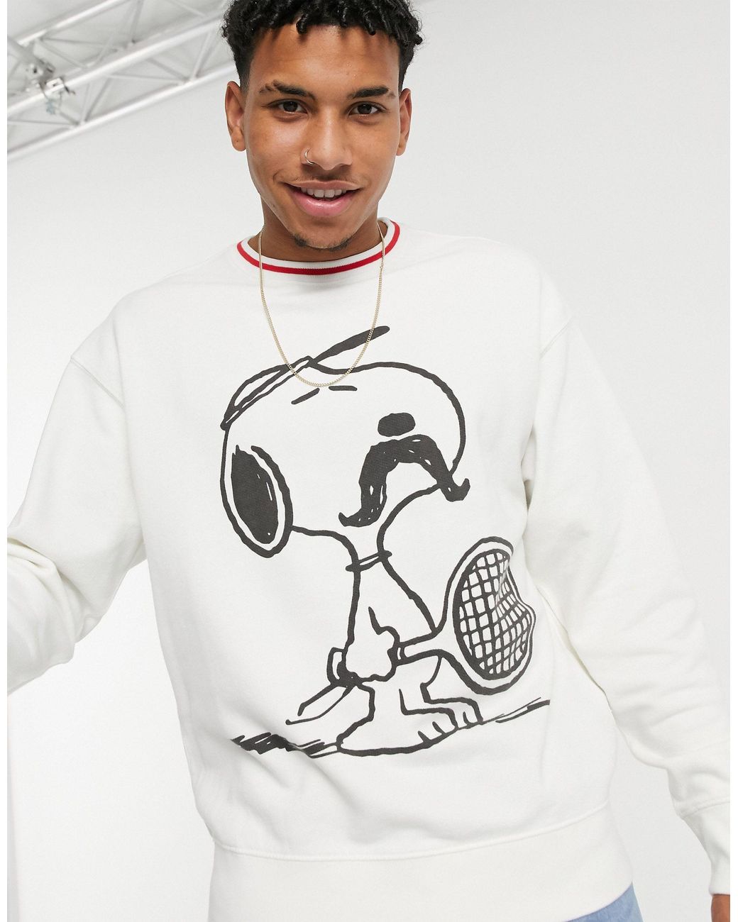 forum Thermisch Geven Levi's X Snoopy Sport Capsule Tennis Print Crewneck Sweatshirt in White for  Men | Lyst