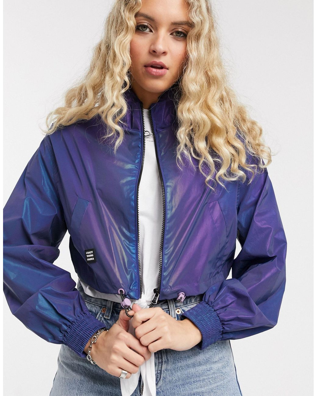 Veste coupe-vent réfléchissante Synthétique Bershka en coloris Violet | Lyst