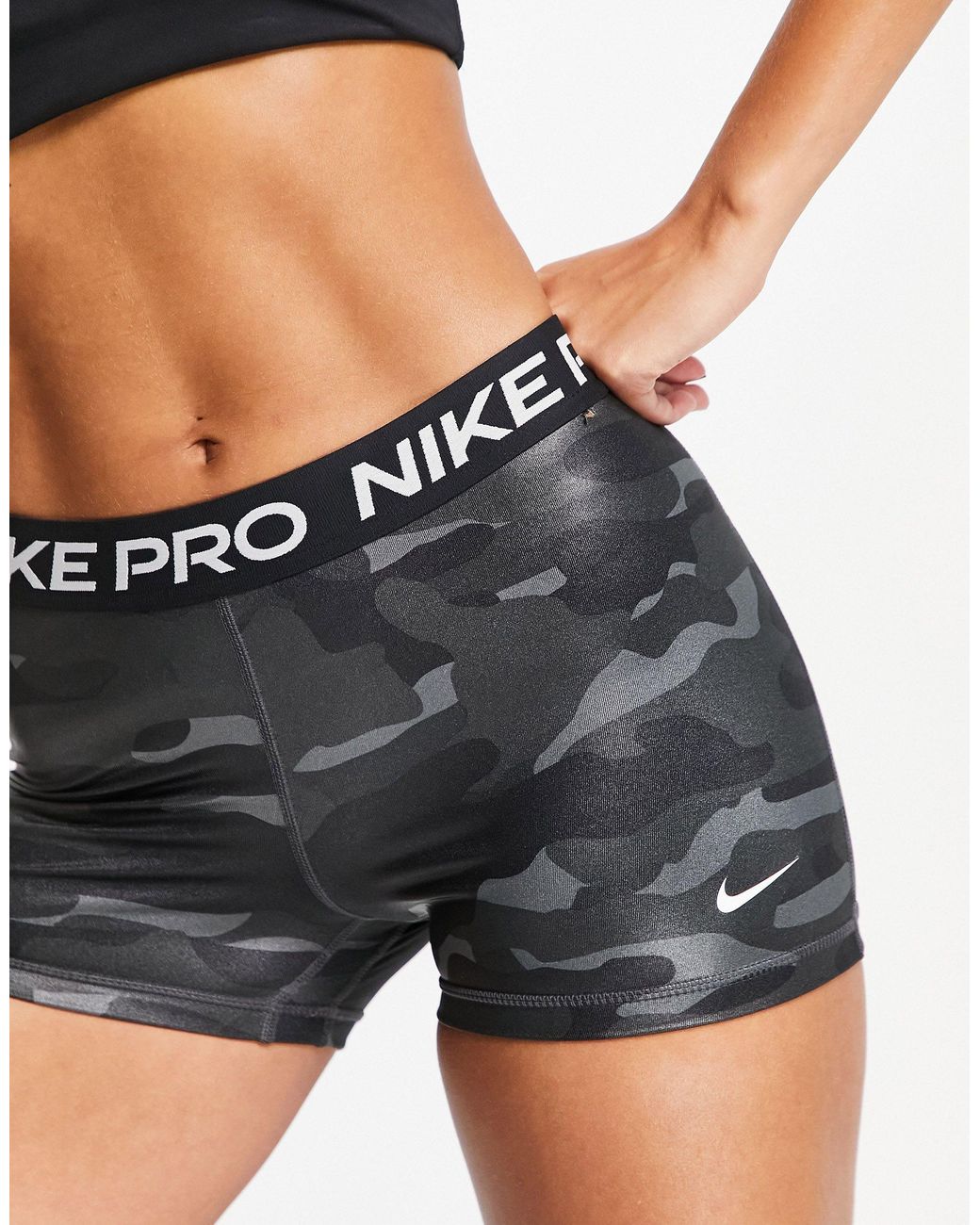 Nike Dri-fit Pro 3-inch Camo Print legging Shorts in Grey