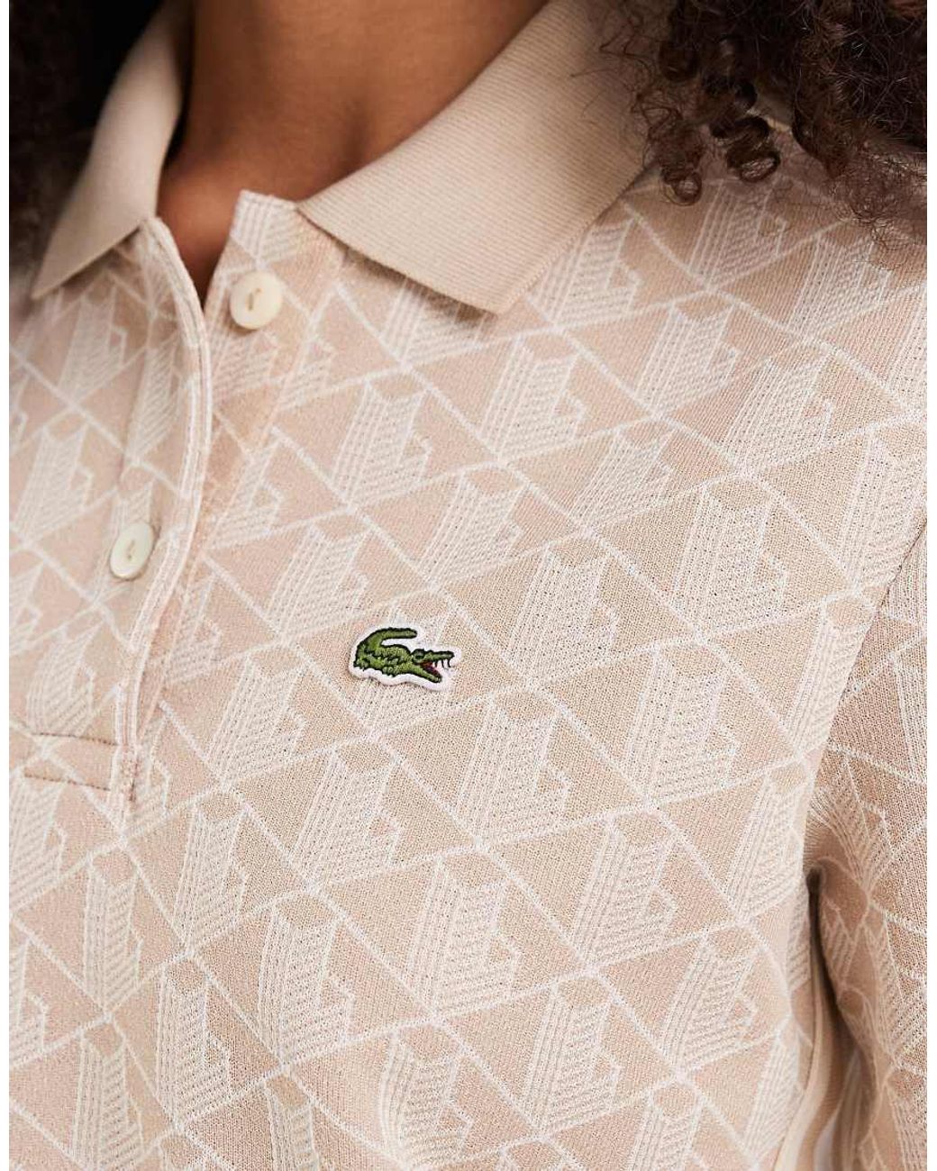 Lacoste Natural Monogram Polo Top