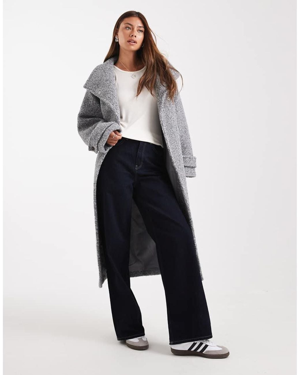 ASOS Gray Cozy Longline Formal Coat