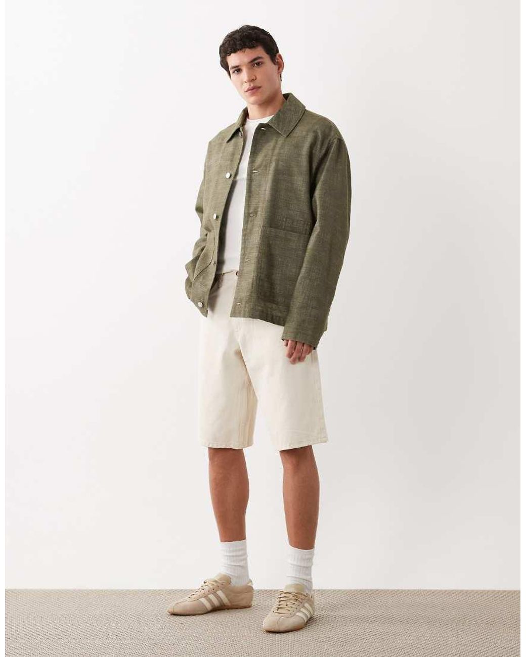 ASOS Green Cotton Worker Jacket for men