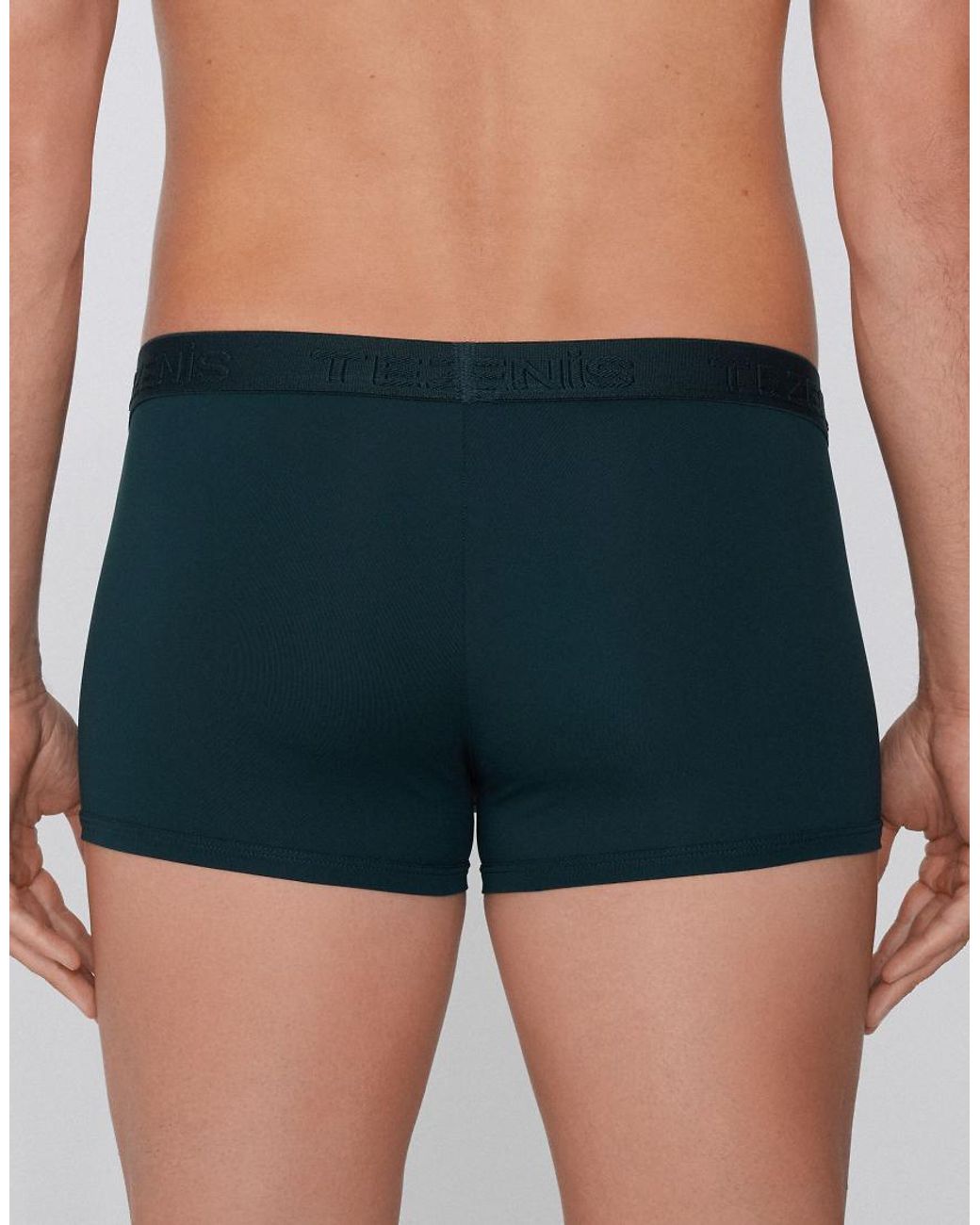Tezenis Blue Elastic Microfibre Boxers With Logo for men
