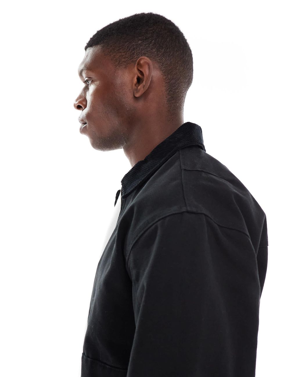 Only & Sons Blue Oversized Heavyweight Barn Jacket Cord Collar for men