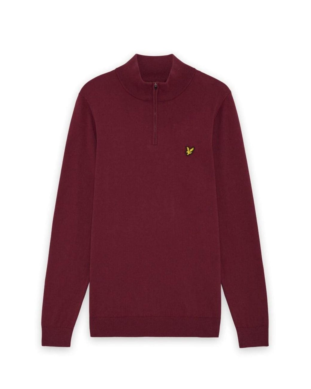 Lyle & Scott Red Mid Knits Golf Quarter Zip Jumper for men