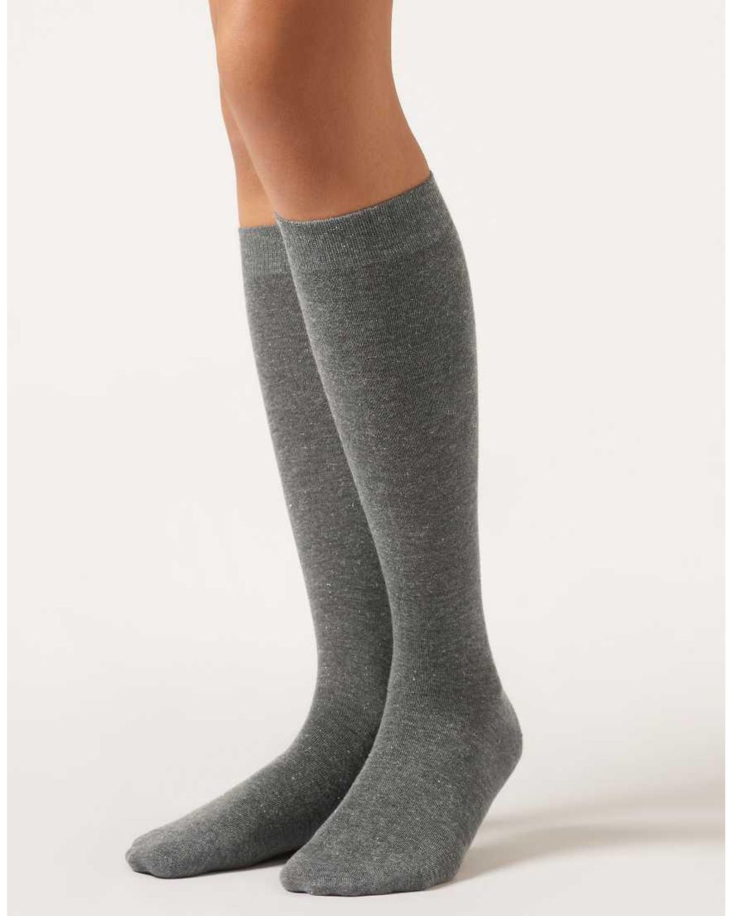 Calzedonia Gray Glitter Long Socks