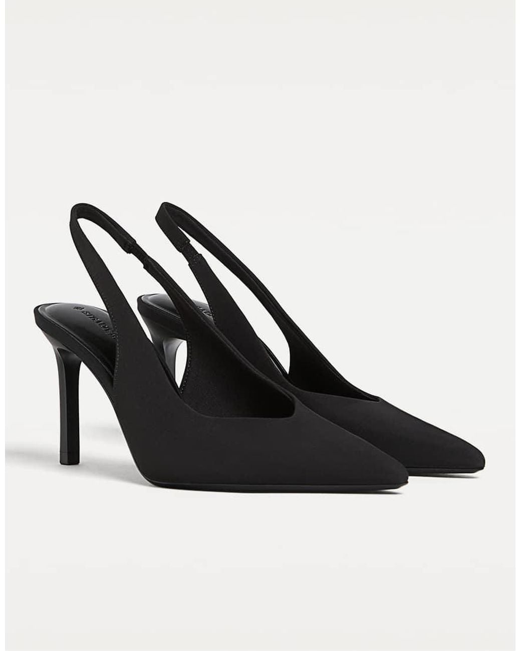 Stradivarius Black High-Heel Slingback