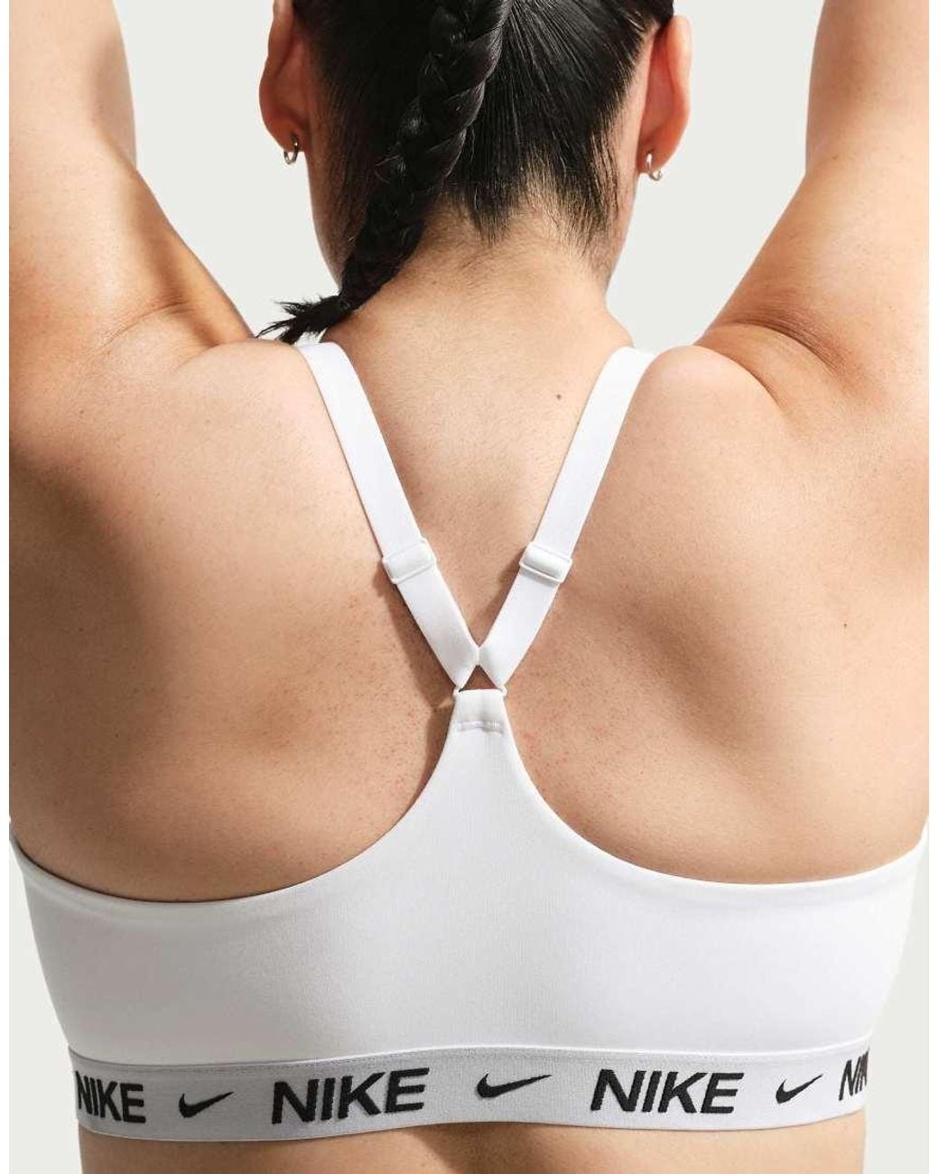 Nike White Indy Light-support Padded Adjustable Sports Bra