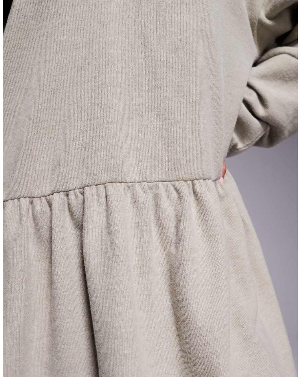 ASOS Natural Supersoft V Front Dropped Waist Mini Dress