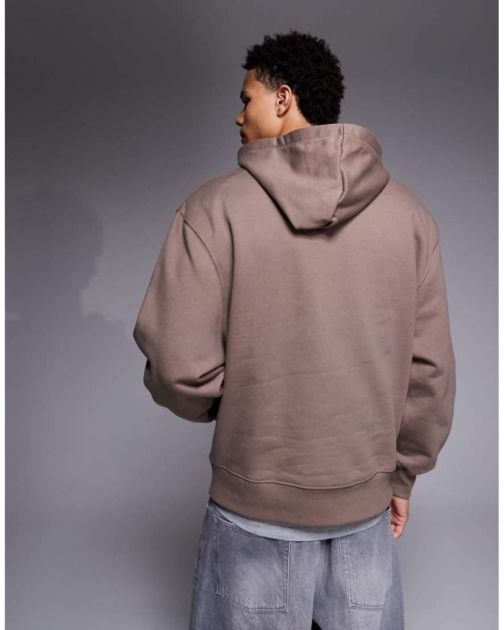 ASOS Gray Premium Heavyweight Oversized Hoodie for men