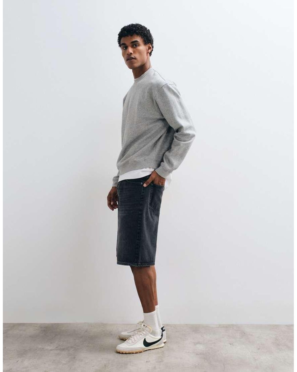ASOS Gray Essentials Relaxed Boxy Sweatshirt for men