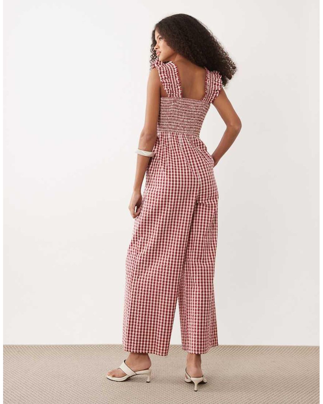 Nobody's Child Pink Maya Cotton Square Neck Jumpsuit