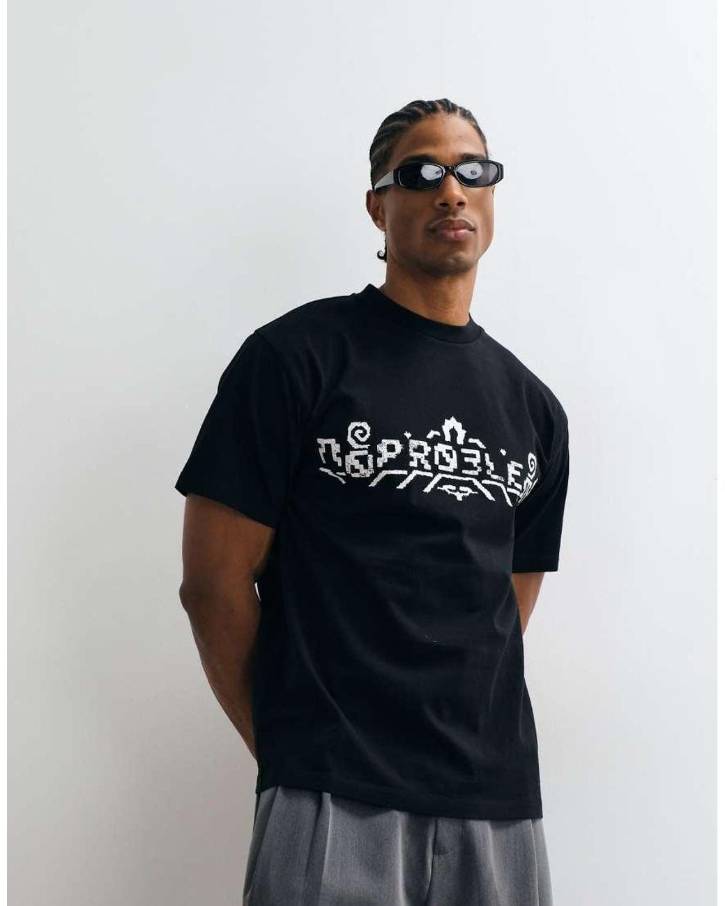 No Problemo Black 100% Cotton T-shirt 'no Carpeto' Back Print T-shirt for men