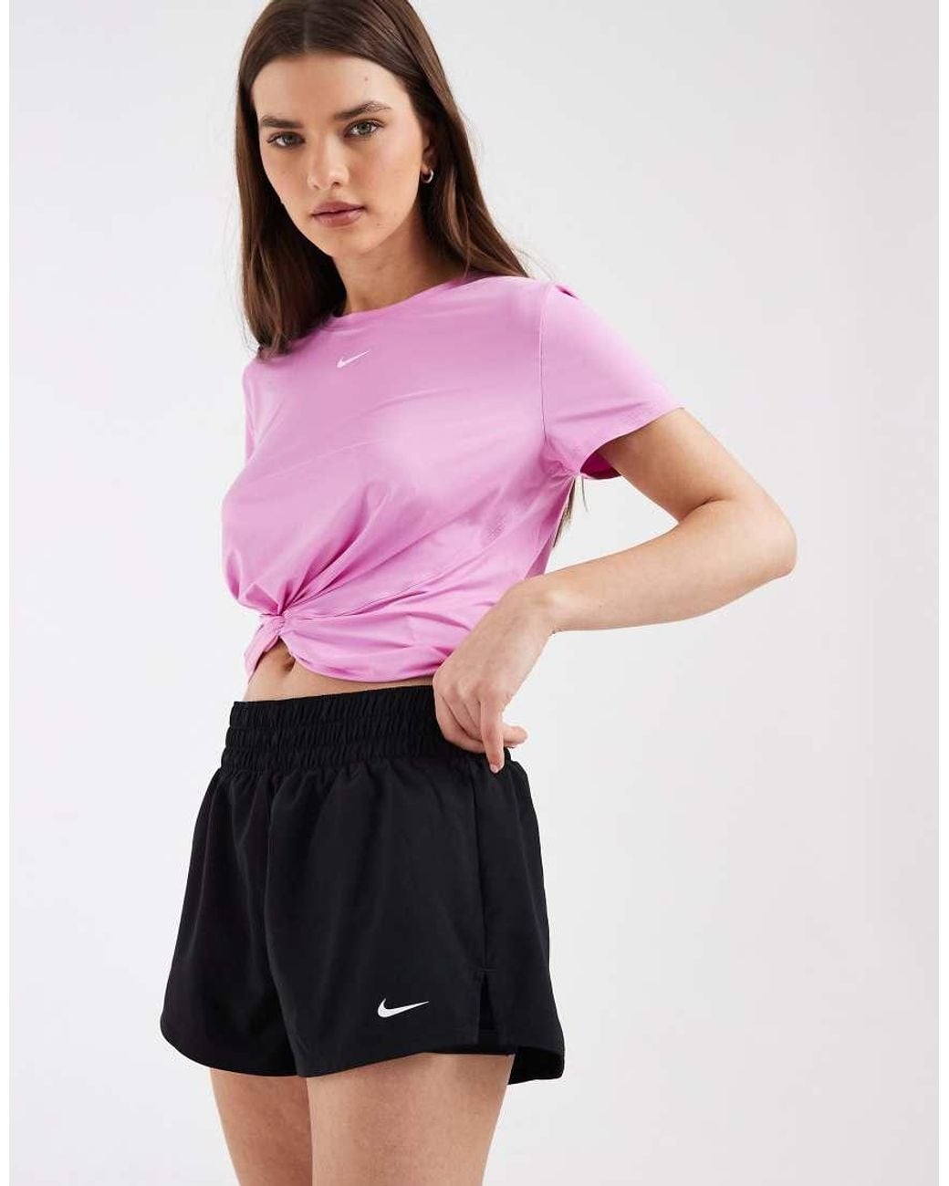 Nike Purple Nike One Training Dri-Fit Mid Rise 3 Inch 2
