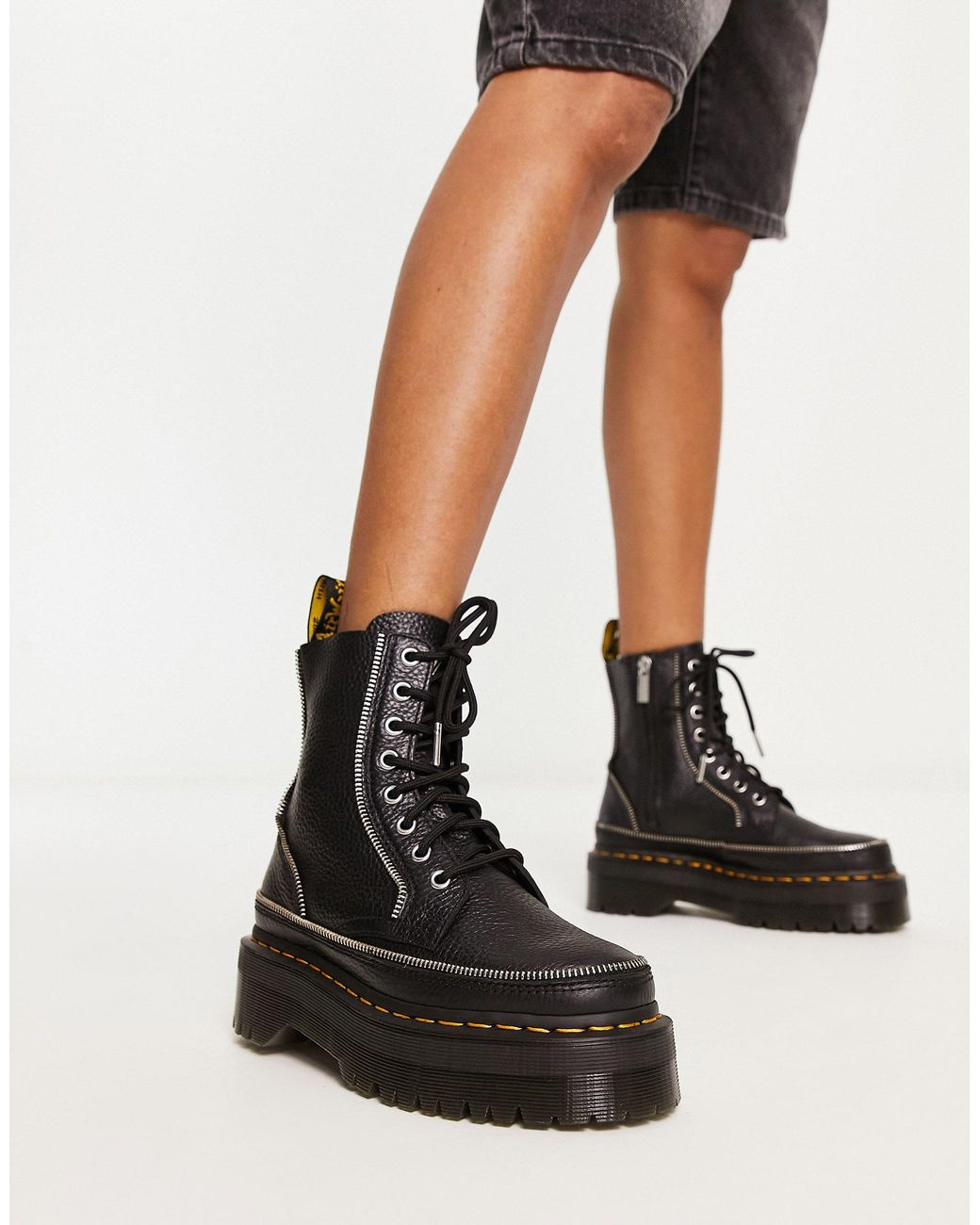 Dr. Martens Jadon Quad Zip Boots in Black | Lyst