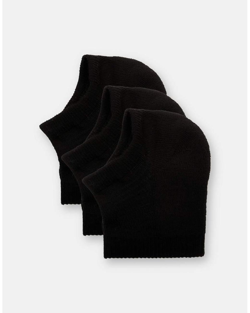 Pull&Bear Black 3 Pack Of Short Socks for men