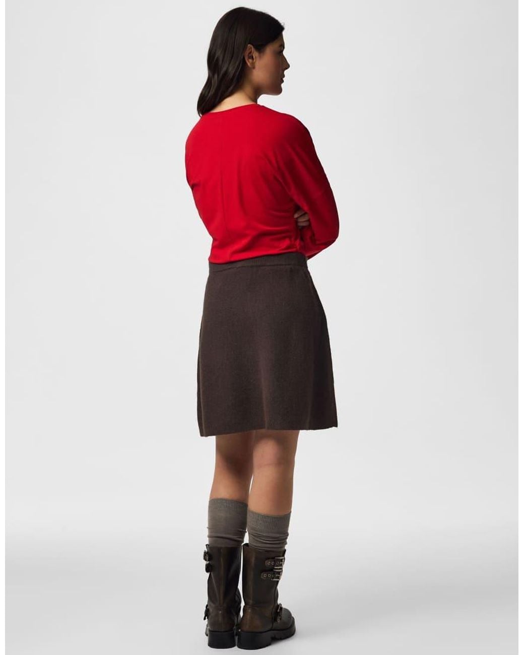 Pieces Red Mini Skirt