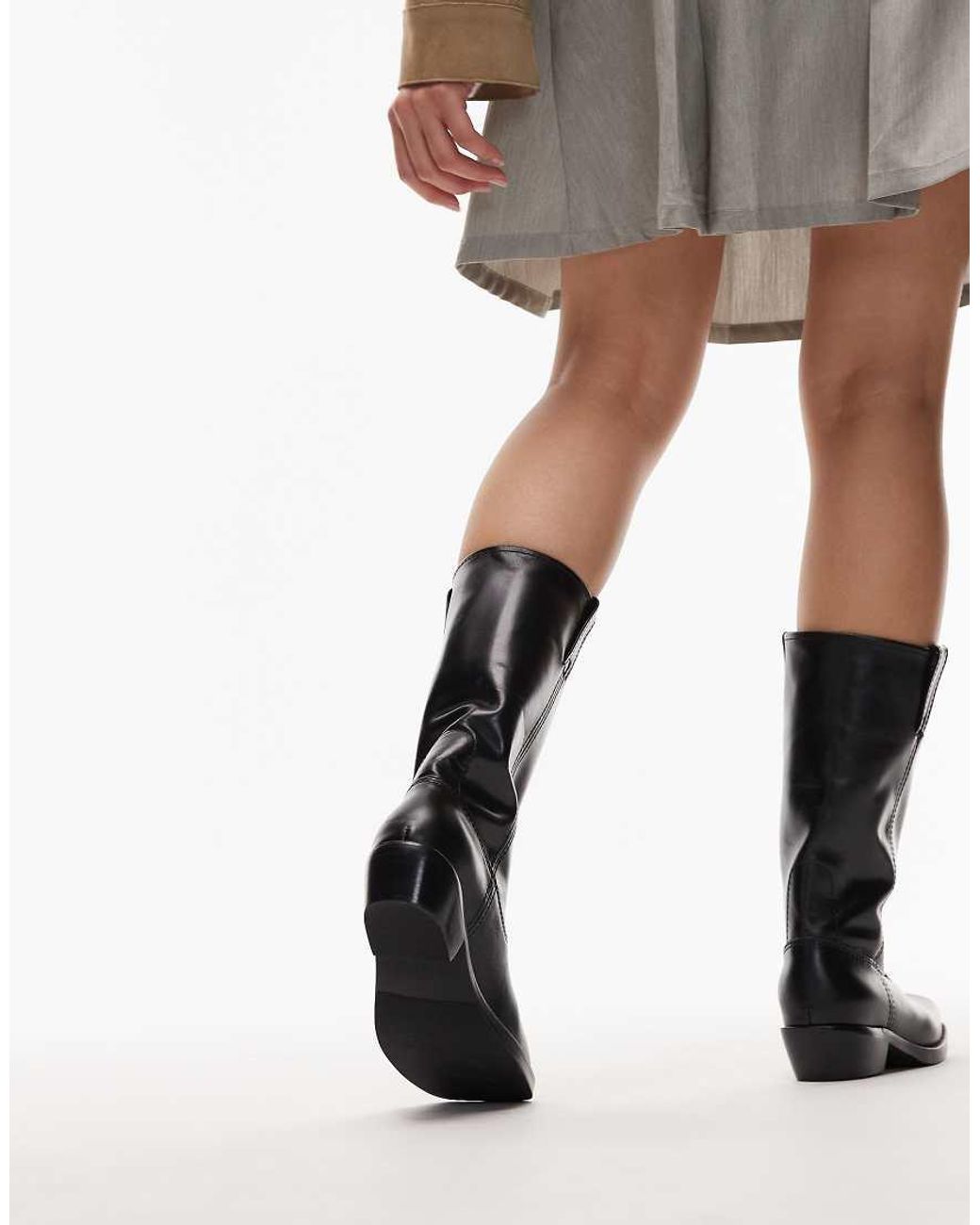 Jeffrey Campbell Black Square Toe Knee Boots