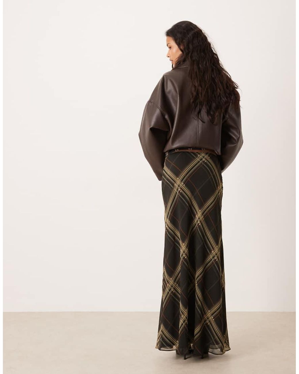 Mango Black Patterned Maxi Skirt