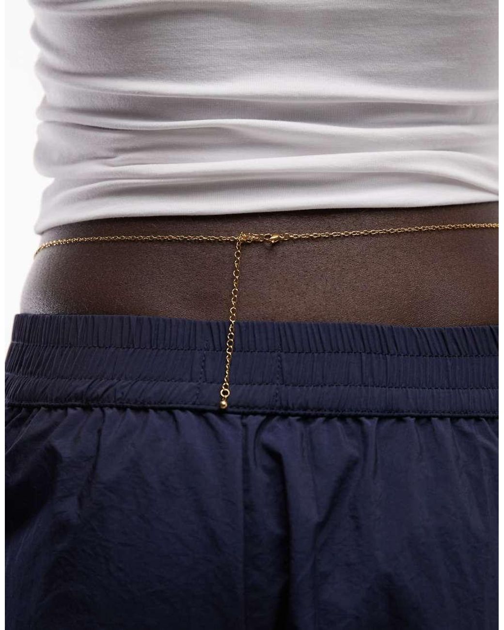 Reclaimed Vintage Metallic Evil Eye Belly Chain