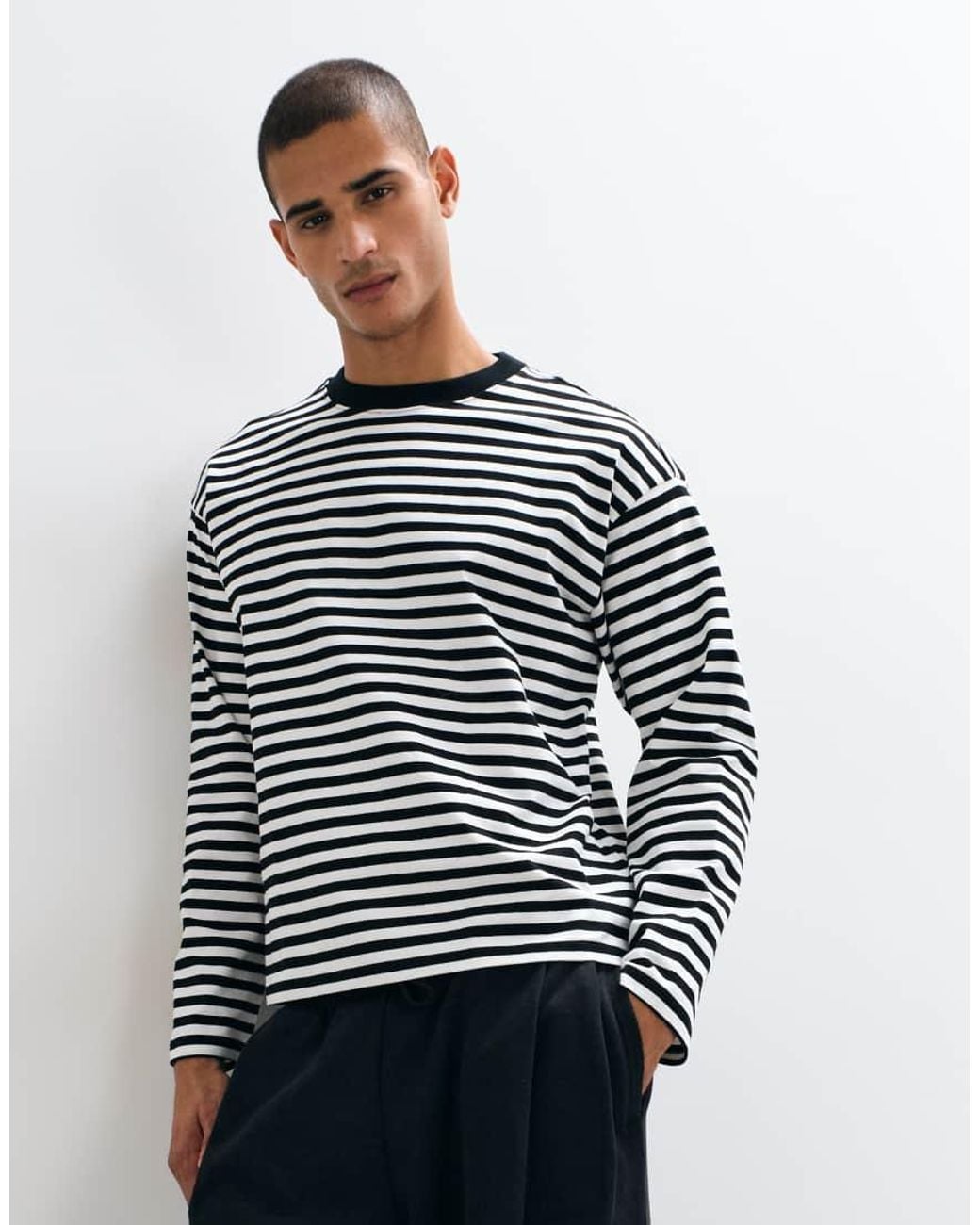 Weekday White Oversized Long Sleeve T-shirt for men