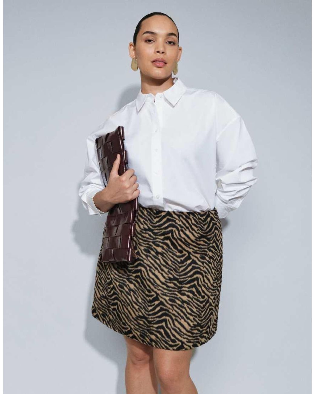 ASOS Gray Asos Design Curve Mini Skirt