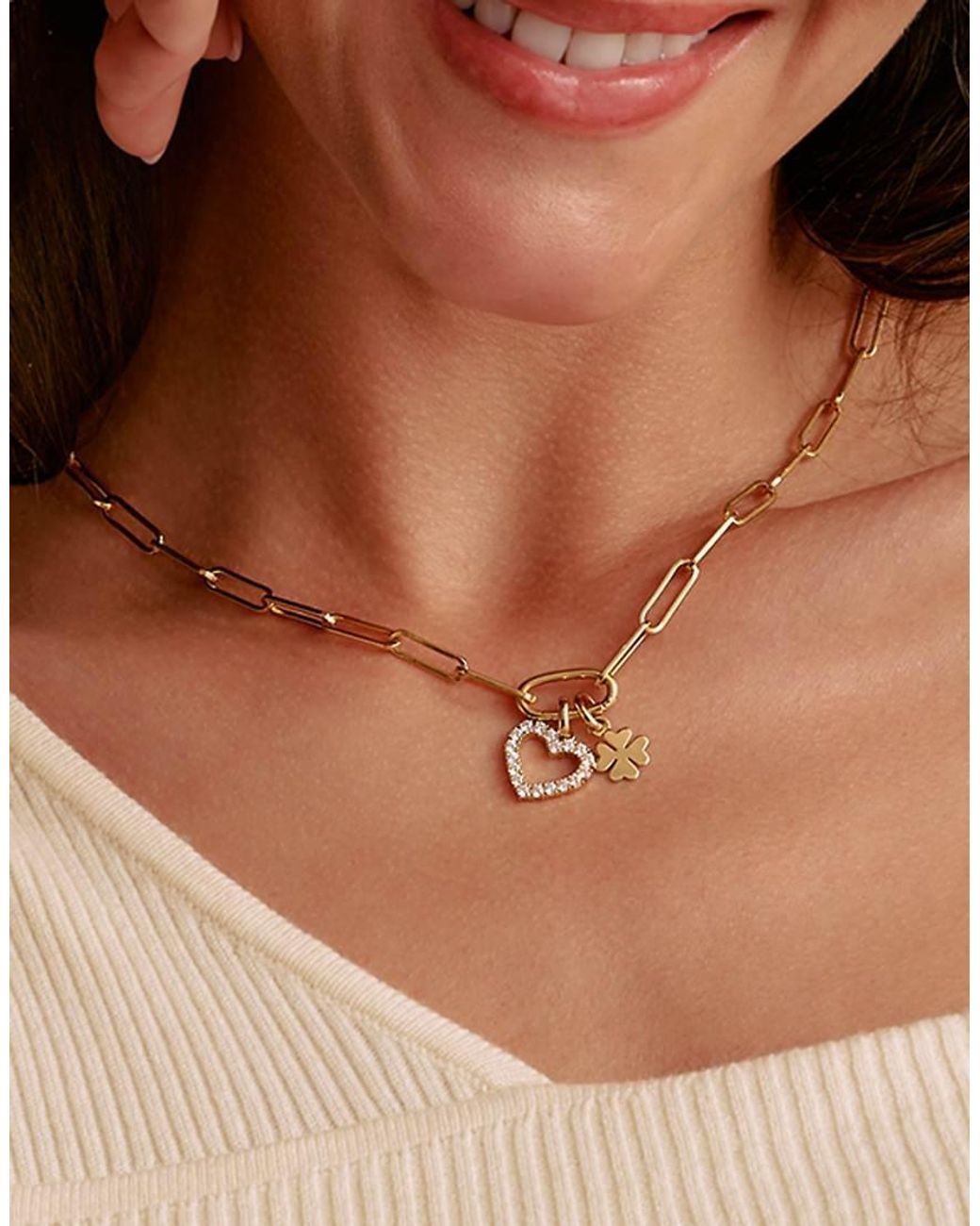 Thomas Sabo Metallic Charm Pendant Lucky Clover Connect-Plated