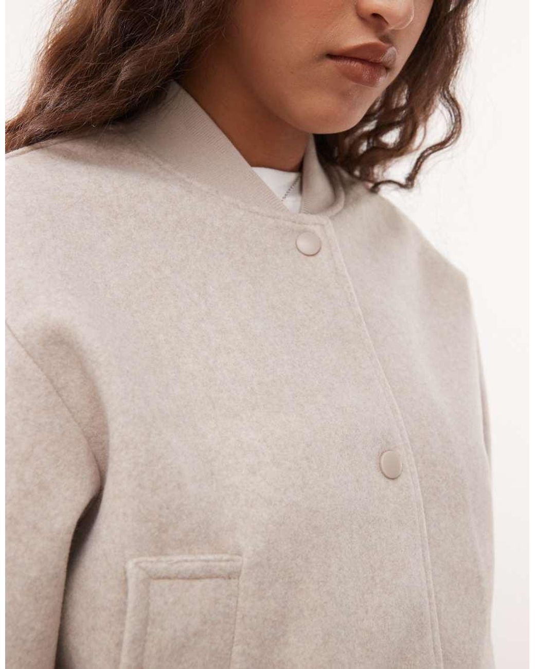 Noisy May Natural Lightweight Brushed Bomber Jacket