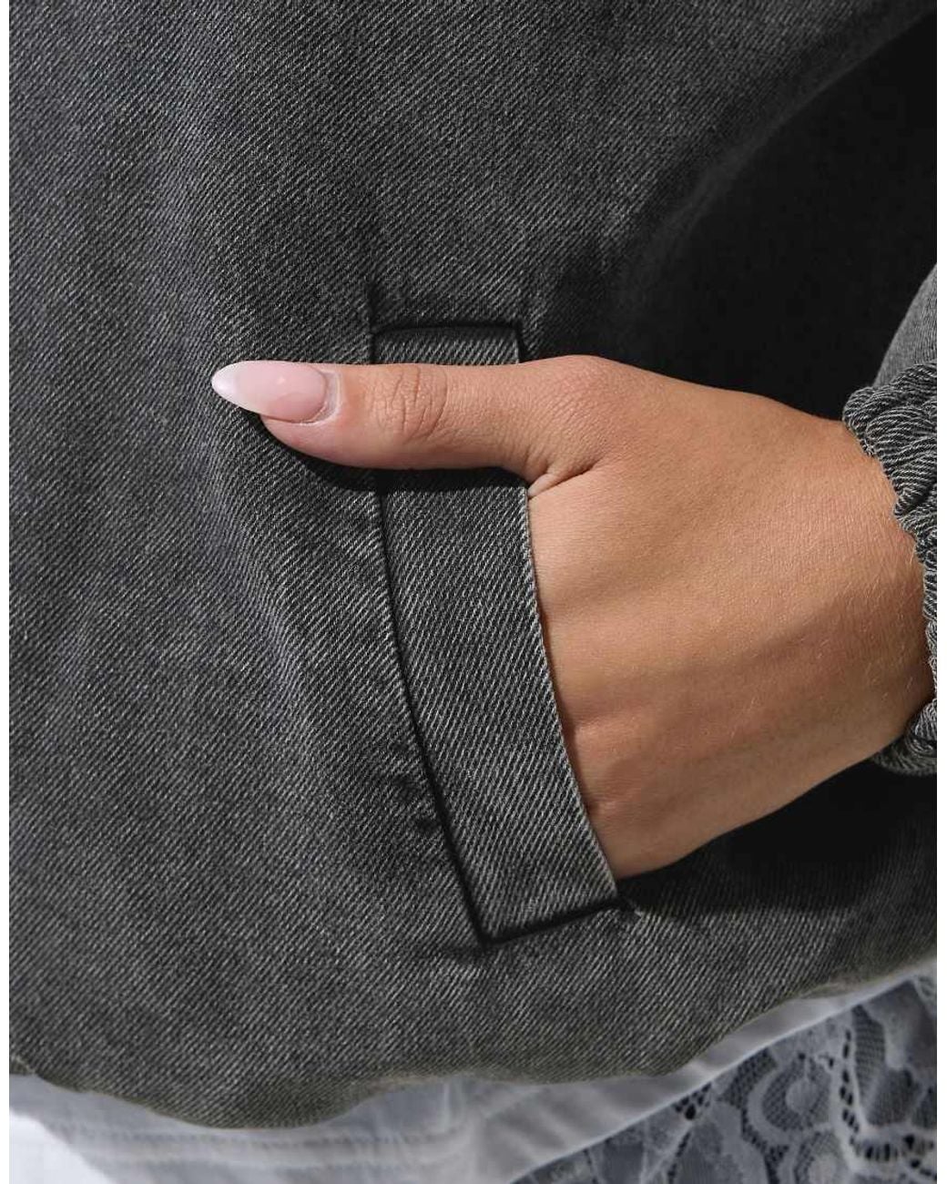 Yours Clothing Gray Zip Barrel Jacket