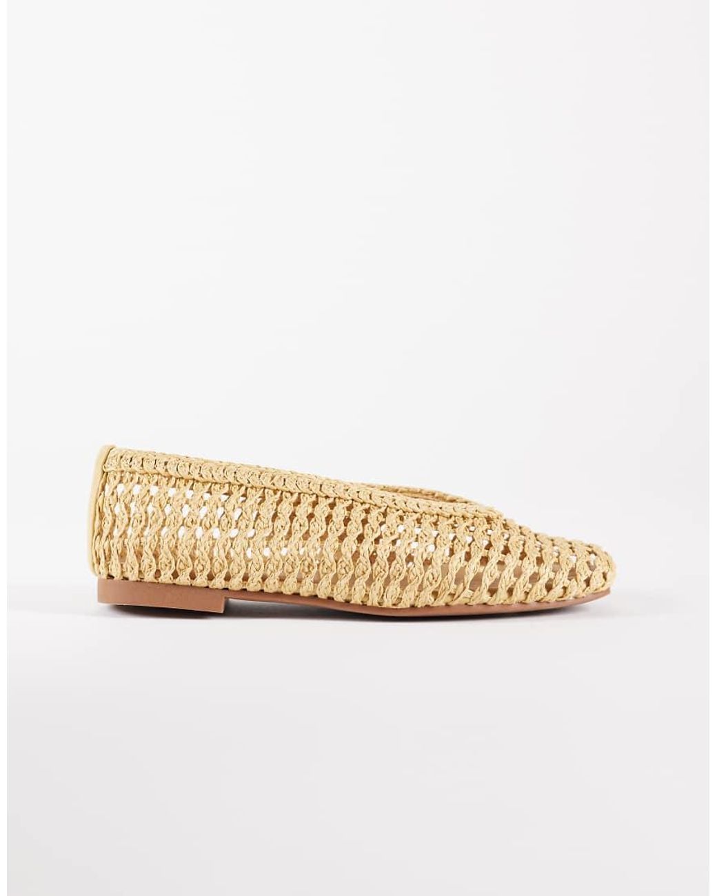 ASOS Metallic Wide Fit Lioness Weave Ballets
