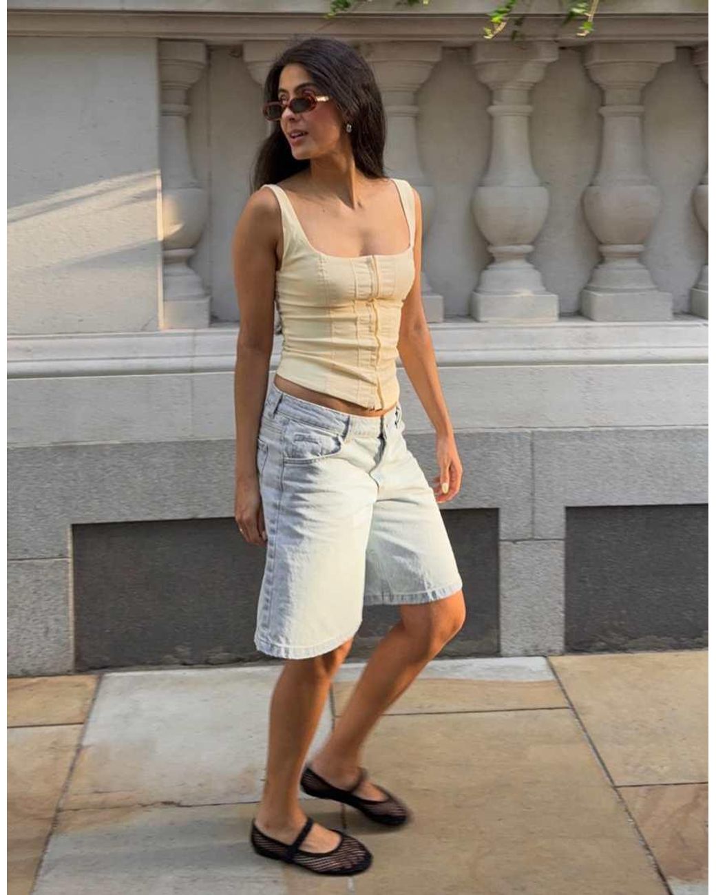 Bershka Yellow Bengaline Strappy Top