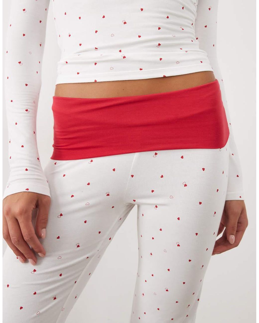 Cotton On White Lounge Airy Soft Roll Over Waist Trouser