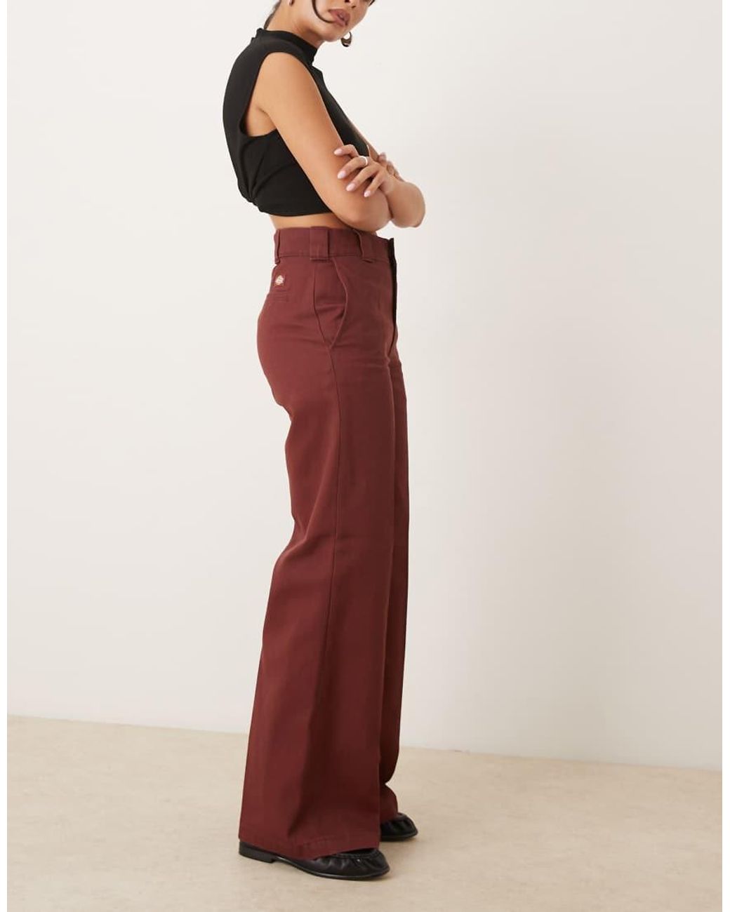 Dickies Red Wide Leg Trousers