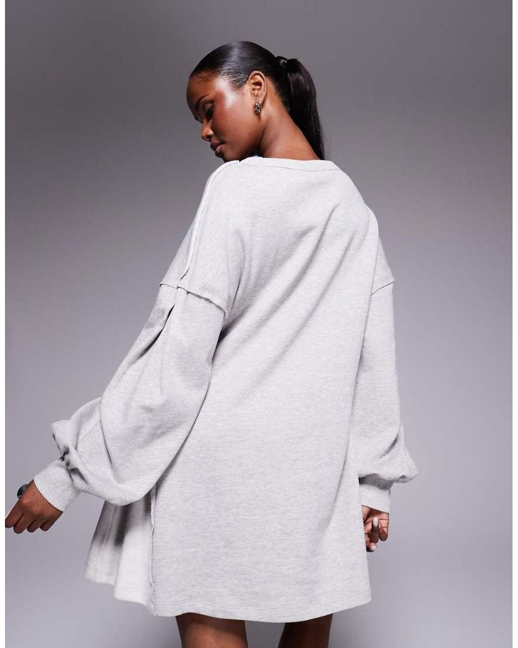 ASOS Purple Cotton Trapeze Sweat Mini Dress