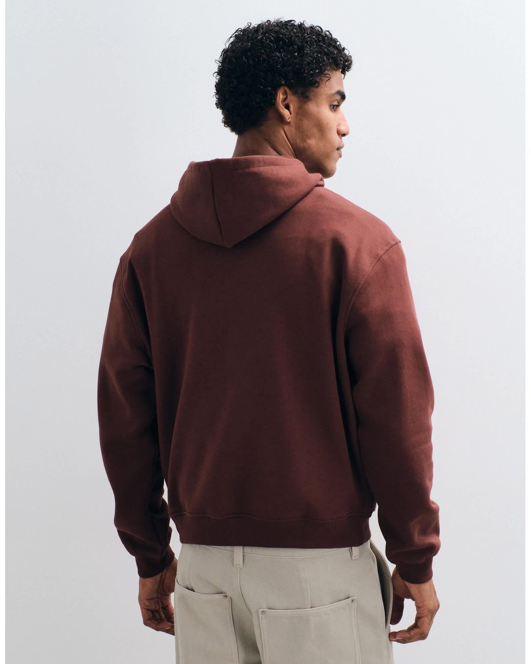 ASOS – essentials – kastiger kapuzenpullover in Red für Herren