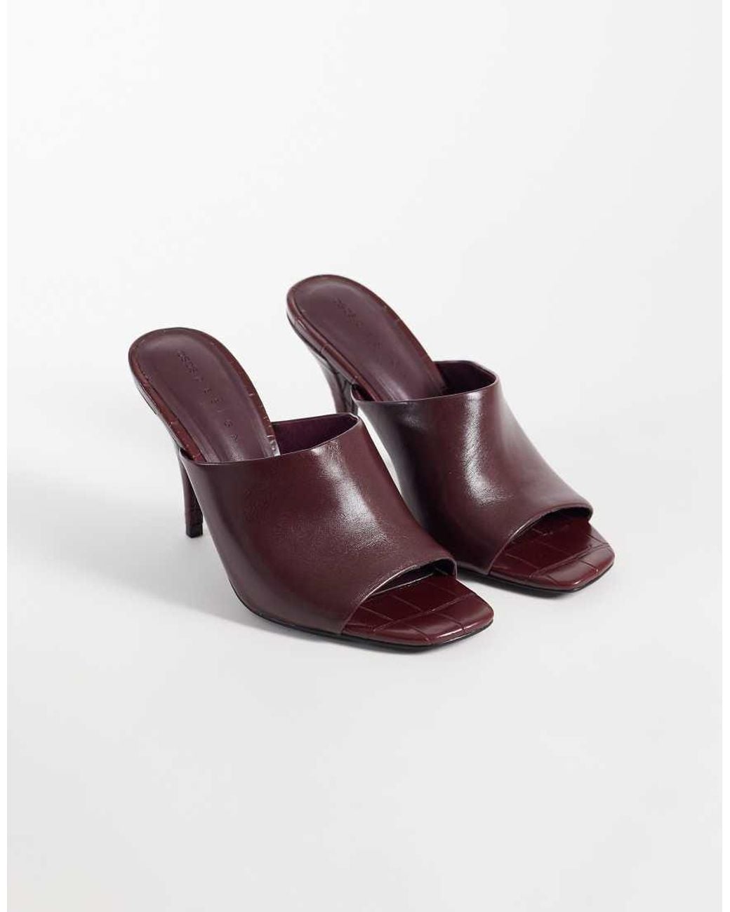 ASOS Brown Native Cone Heeled Mules