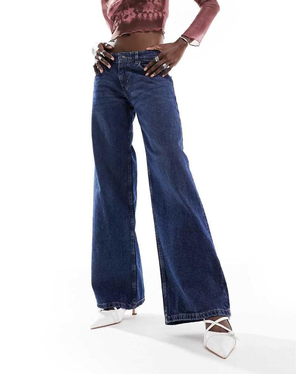 Motel Blue Extra Wide Low Rise Jeans