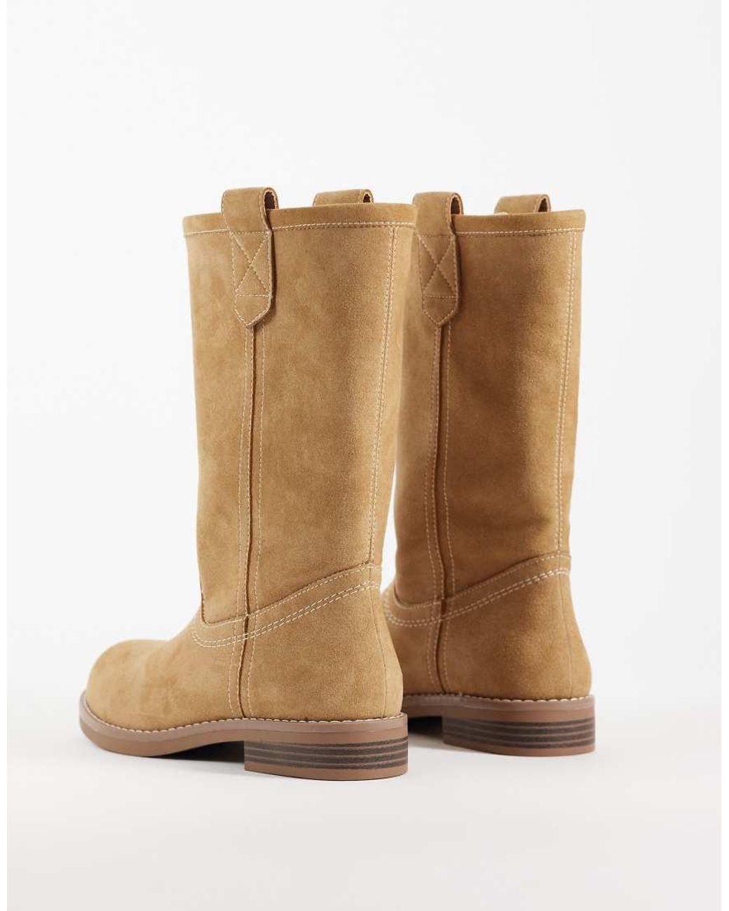 ASOS Natural Clementine Pull On Trucker Boots
