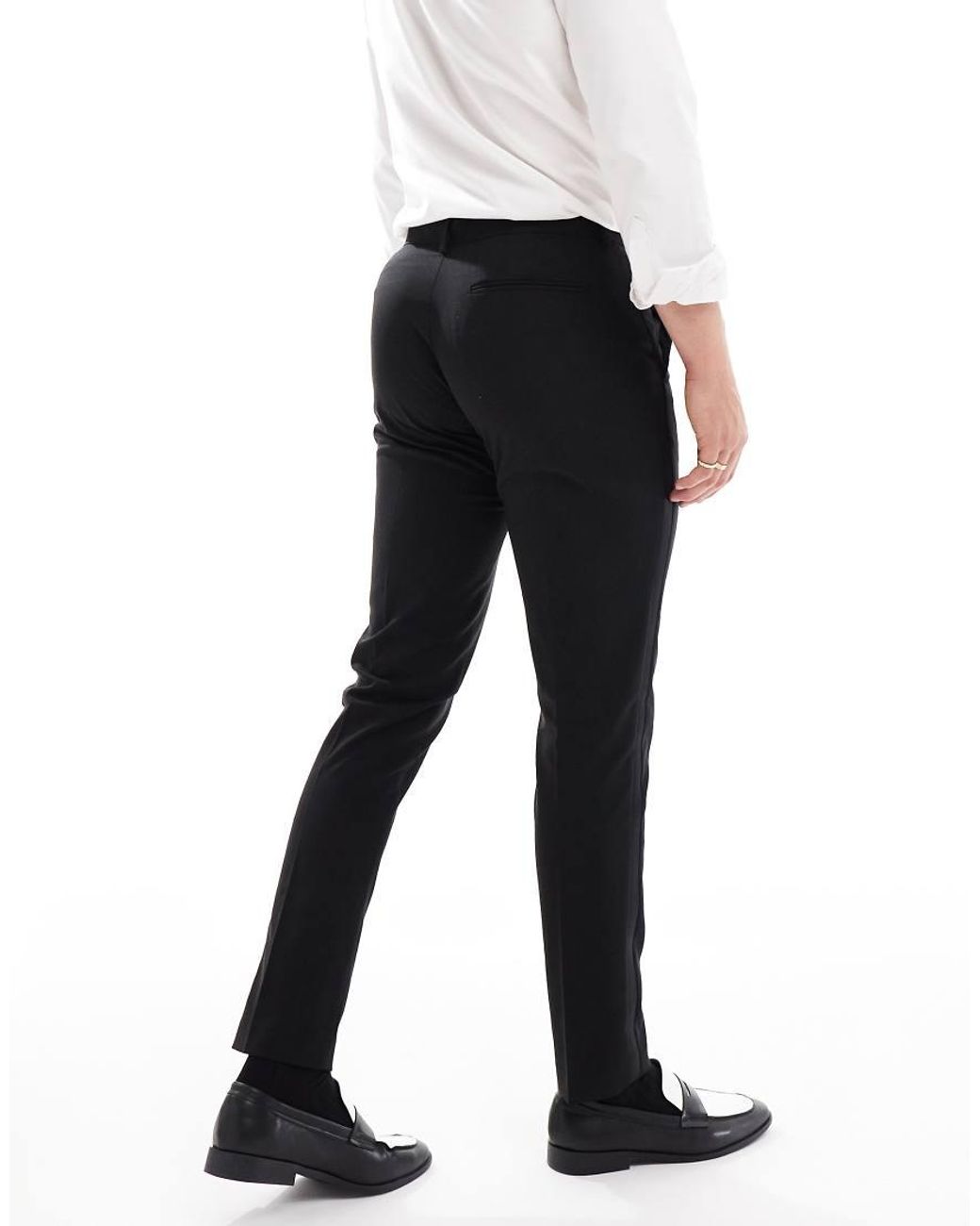 ASOS Gray New Skinny Tuxedo Trousers for men